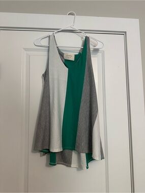 Puella Emerald and Gray Colorblock A-Line Tank